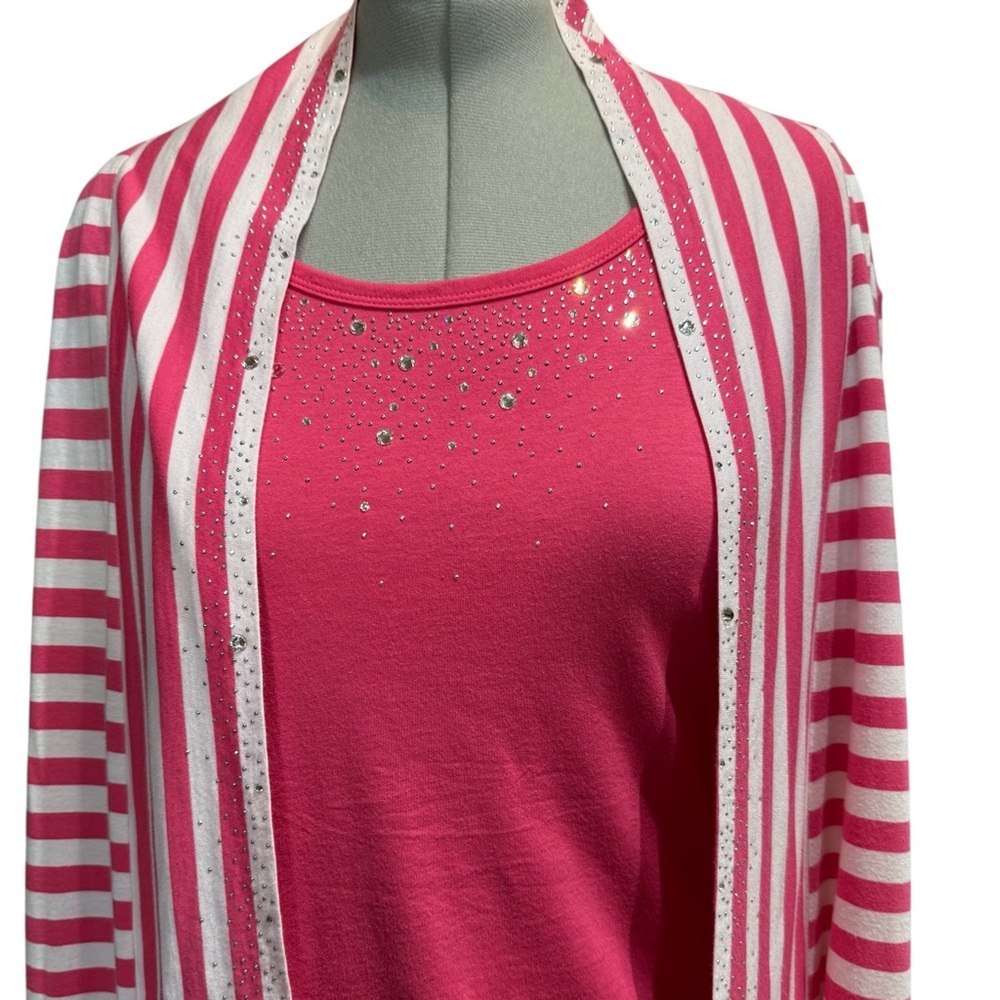 Christine Alexander Swarovski Crystal Cardigan and Tank Set - 19” pit to pit - Picture 2 of 11
